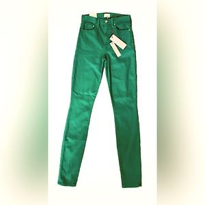 NWT! Alice And Olivia Good High-Rise Skinny Jeans in Basil Green Sz 25